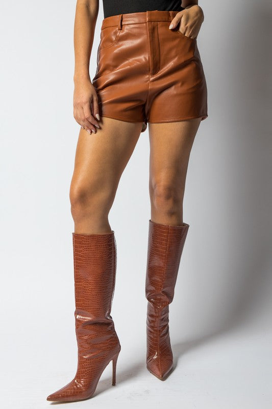 Olivia Vegan Leather Shorts